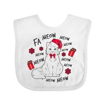 Inktastic Cat Christmas Music with Santa Hat Boys or Girls Baby Bib