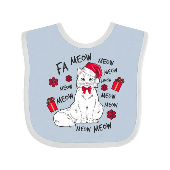 Inktastic Cat Christmas Music with Santa Hat Boys or Girls Baby Bib