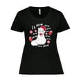 thumbnail image 1 of Inktastic Cat Christmas Music with Santa Hat Women's Plus Size T-Shirt, 1 of 5