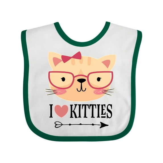 Inktastic Cat Lover I Love Kitties Girls Baby Bib