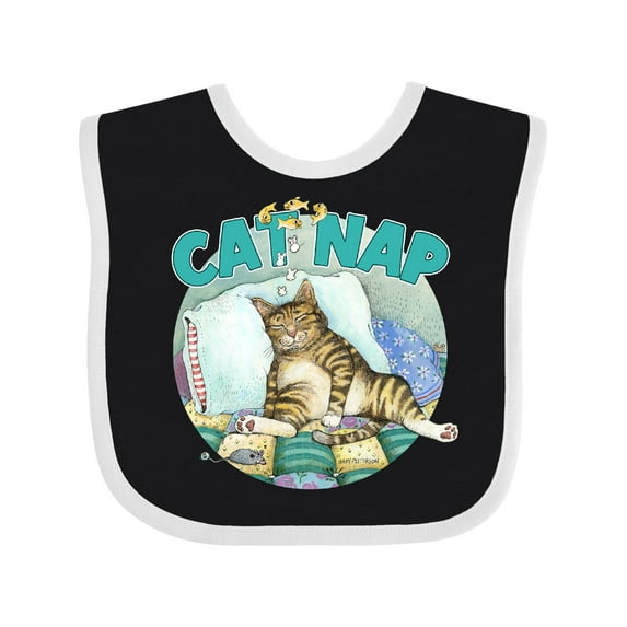 Inktastic Cat Nap Cute Sleeping Cat Boys or Girls Baby Bib