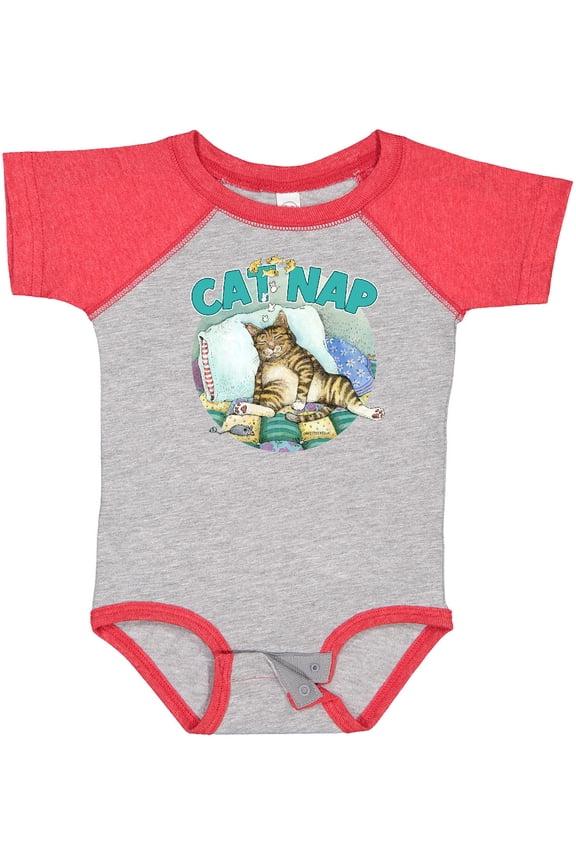 Cat Nap Cute Sleeping Cat Boys or Girls Baby Bodysuit