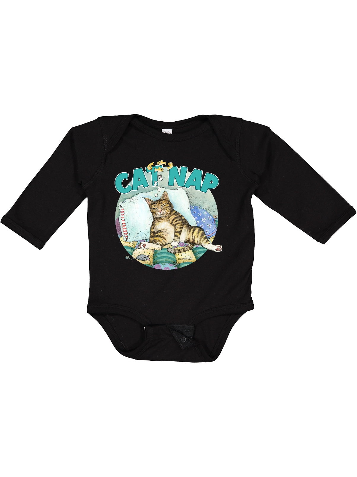 Inktastic Cat Nap Cute Sleeping Cat Boys or Girls Long Sleeve Baby Bodysuit