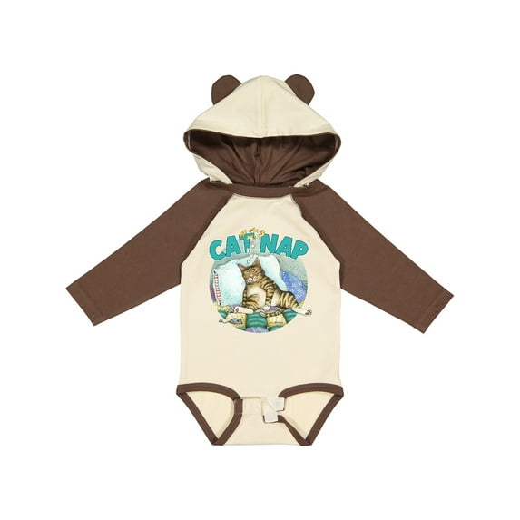 Inktastic Cat Nap Cute Sleeping Cat Boys or Girls Long Sleeve Baby Bodysuit