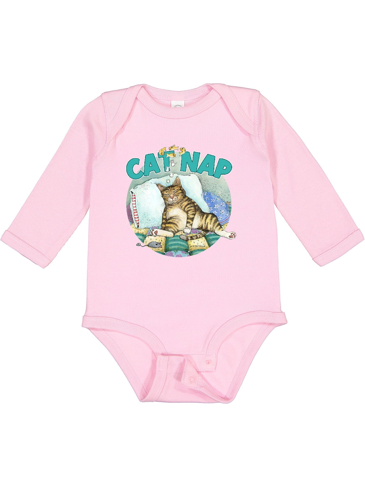 Inktastic Cat Nap Cute Sleeping Cat Boys or Girls Long Sleeve Baby Bodysuit