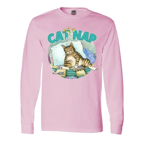 Inktastic Cat Nap Cute Sleeping Cat Long Sleeve T-Shirt