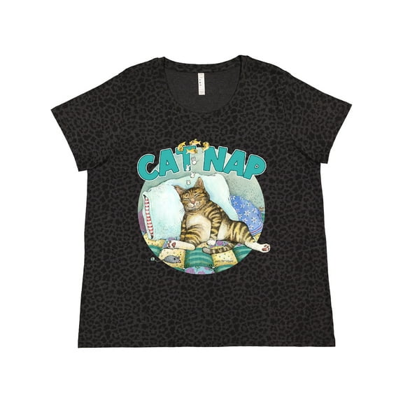 Inktastic Cat Nap Cute Sleeping Cat Women's Plus Size T-Shirt