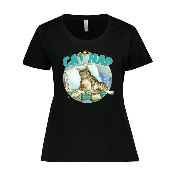 Inktastic Cat Nap Cute Sleeping Cat Women's Plus Size T-Shirt