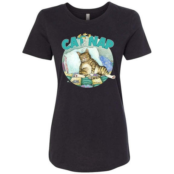Inktastic Cat Nap Cute Sleeping Cat Women's T-Shirt
