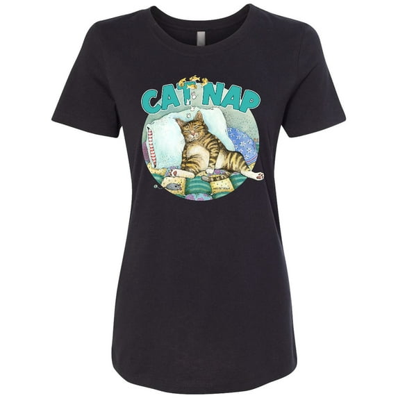 Inktastic Cat Nap Cute Sleeping Cat Women's T-Shirt