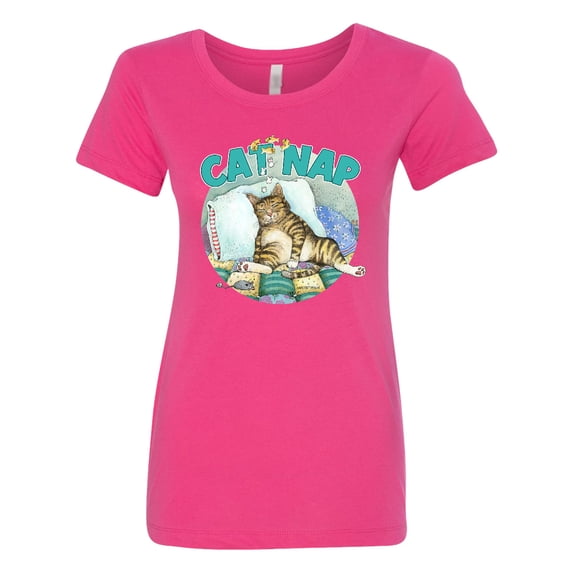 Inktastic Cat Nap Cute Sleeping Cat Women's T-Shirt