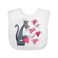 thumbnail image 1 of Inktastic Cat Versus Valentine’s Day Hearts with Wings Boys or Girls Baby Bib, 1 of 4