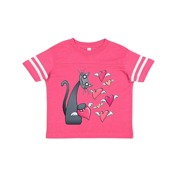 Inktastic Cat Versus Valentine’s Day Hearts with Wings Boys or Girls Toddler T-Shirt