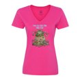 thumbnail image 1 of Inktastic Cats Are Just Friends with Fur Cat in Flower Women's V-Neck T-Shirt, 1 of 5