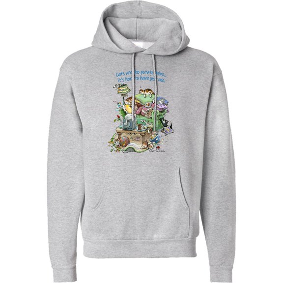 Inktastic Cats Are Like Potato Chips It's Hard to Have Just 1 Adult Hoodie Sweatshirt