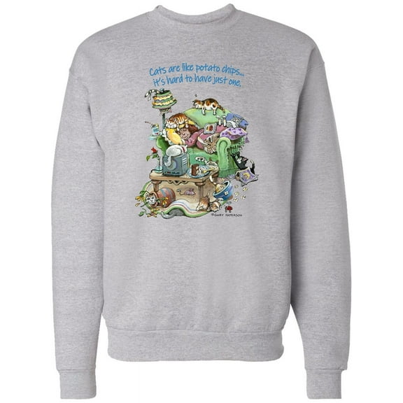 Inktastic Cats Are Like Potato Chips It's Hard to Have Just 1 Adult Sweatshirt