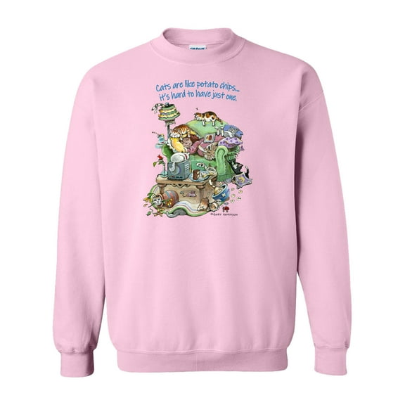 Inktastic Cats Are Like Potato Chips It's Hard to Have Just 1 Adult Sweatshirt
