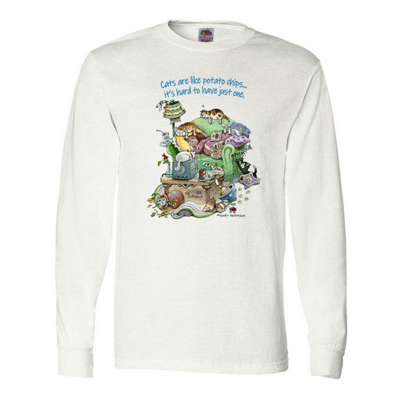 Inktastic Cats Are Like Potato Chips It's Hard to Have Just 1 Long Sleeve T-Shirt