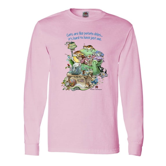 Inktastic Cats Are Like Potato Chips It's Hard to Have Just 1 Long Sleeve T-Shirt