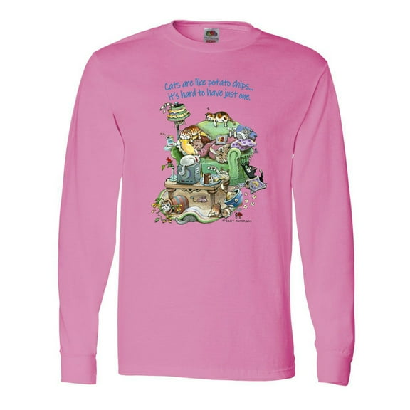 Inktastic Cats Are Like Potato Chips It's Hard to Have Just 1 Long Sleeve T-Shirt