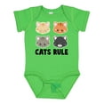 thumbnail image 1 of Inktastic Cats Rule with Cat Heads Boys or Girls Baby Bodysuit, 1 of 5