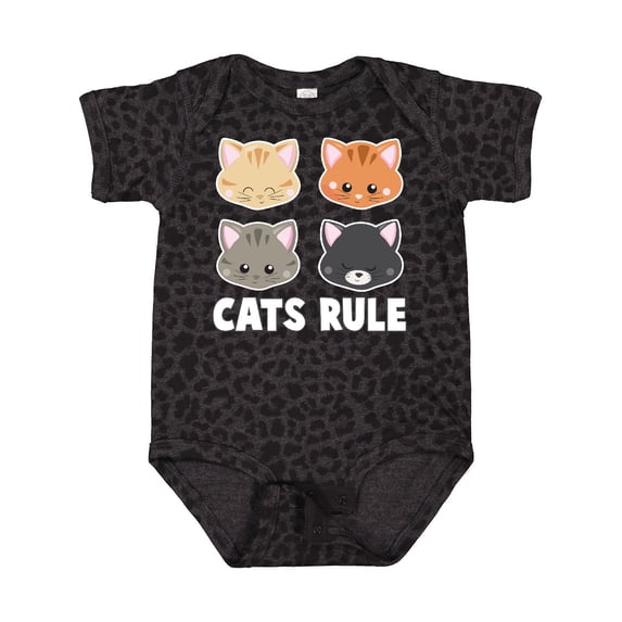 Inktastic Cats Rule with Cat Heads Boys or Girls Baby Bodysuit