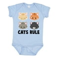thumbnail image 1 of Inktastic Cats Rule with Cat Heads Boys or Girls Baby Bodysuit, 1 of 5