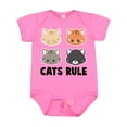 thumbnail image 1 of Inktastic Cats Rule with Cat Heads Boys or Girls Baby Bodysuit, 1 of 5