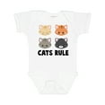 thumbnail image 1 of Inktastic Cats Rule with Cat Heads Boys or Girls Baby Bodysuit, 1 of 5