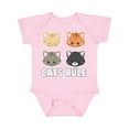 thumbnail image 1 of Inktastic Cats Rule with Cat Heads Boys or Girls Baby Bodysuit, 1 of 5