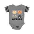 thumbnail image 1 of Inktastic Cats Rule with Cat Heads Boys or Girls Baby Bodysuit, 1 of 4