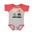 thumbnail image 1 of Inktastic Cats Rule with Cat Heads Boys or Girls Baby Bodysuit, 1 of 5