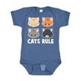 thumbnail image 1 of Inktastic Cats Rule with Cat Heads Boys or Girls Baby Bodysuit, 1 of 5