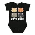 thumbnail image 1 of Inktastic Cats Rule with Cat Heads Boys or Girls Baby Bodysuit, 1 of 5