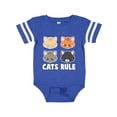 thumbnail image 1 of Inktastic Cats Rule with Cat Heads Boys or Girls Baby Bodysuit, 1 of 5