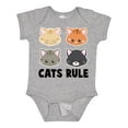 thumbnail image 1 of Inktastic Cats Rule with Cat Heads Boys or Girls Baby Bodysuit, 1 of 5