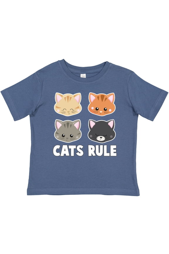 Cats Rule with Cat Heads Boys or Girls Baby T-Shirt