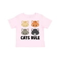 thumbnail image 1 of Inktastic Cats Rule with Cat Heads Boys or Girls Toddler T-Shirt, 1 of 5