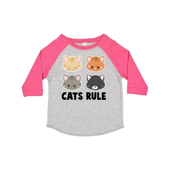 Inktastic Cats Rule with Cat Heads Boys or Girls Toddler T-Shirt