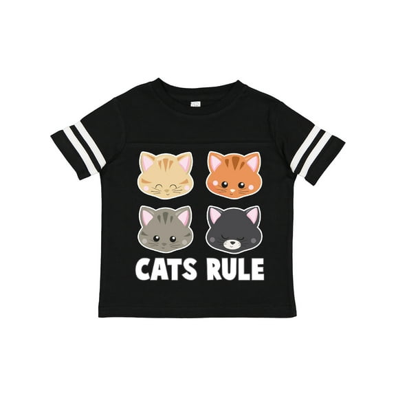 Inktastic Cats Rule with Cat Heads Boys or Girls Toddler T-Shirt