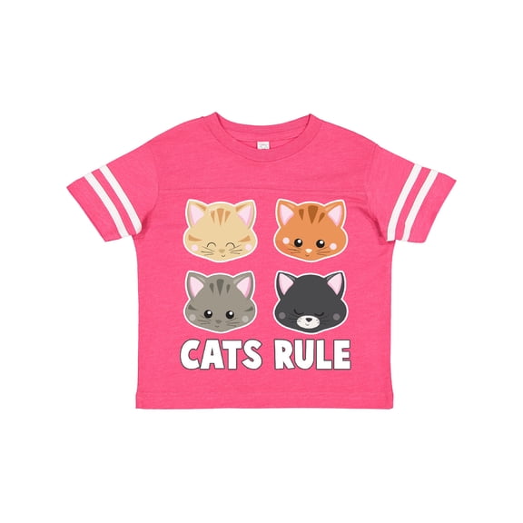 Inktastic Cats Rule with Cat Heads Boys or Girls Toddler T-Shirt