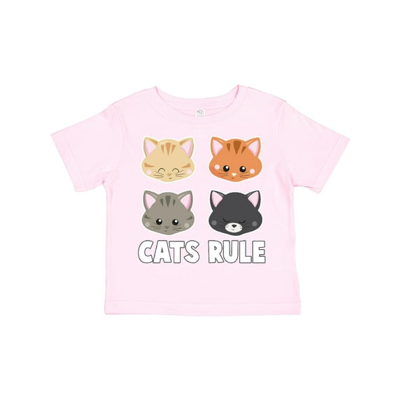 Inktastic Cats Rule with Cat Heads Boys or Girls Toddler T-Shirt