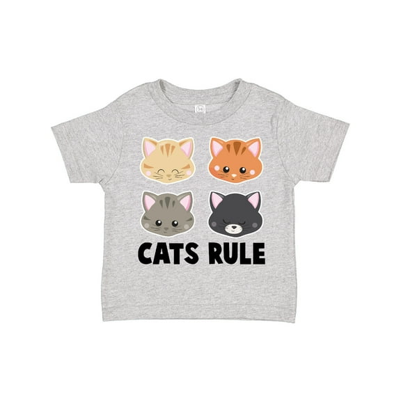 Inktastic Cats Rule with Cat Heads Boys or Girls Toddler T-Shirt