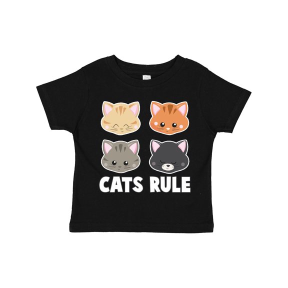 Inktastic Cats Rule with Cat Heads Boys or Girls Toddler T-Shirt