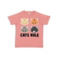 thumbnail image 1 of Inktastic Cats Rule with Cat Heads Boys or Girls Toddler T-Shirt, 1 of 5