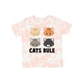 thumbnail image 1 of Inktastic Cats Rule with Cat Heads Boys or Girls Toddler T-Shirt, 1 of 5
