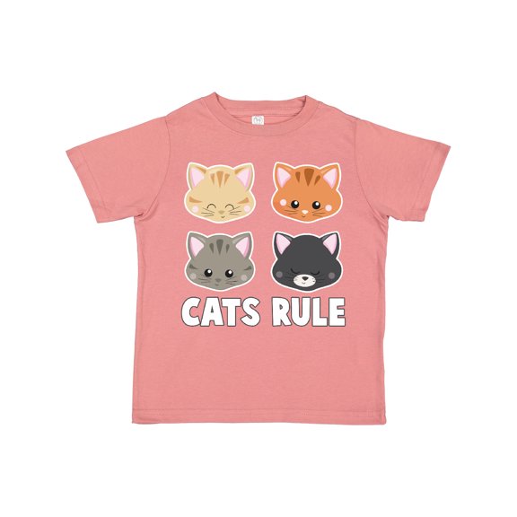 Inktastic Cats Rule with Cat Heads Boys or Girls Toddler T-Shirt