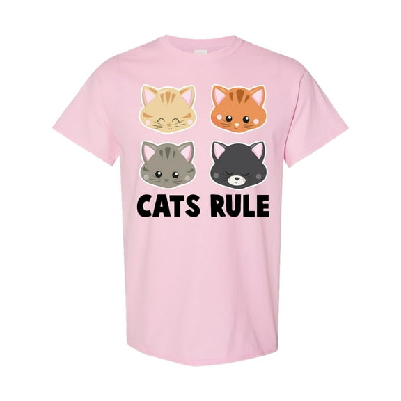 Inktastic Cats Rule with Cat Heads T-Shirt