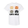 thumbnail image 1 of Inktastic Cats Rule with Cat Heads T-Shirt, 1 of 5