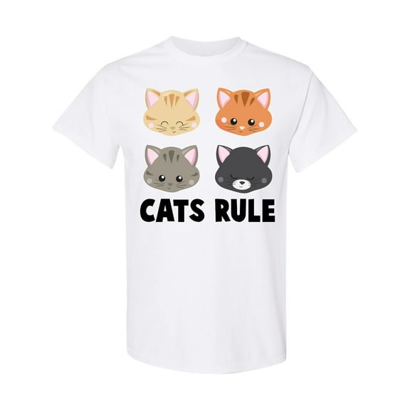 Inktastic Cats Rule with Cat Heads T-Shirt